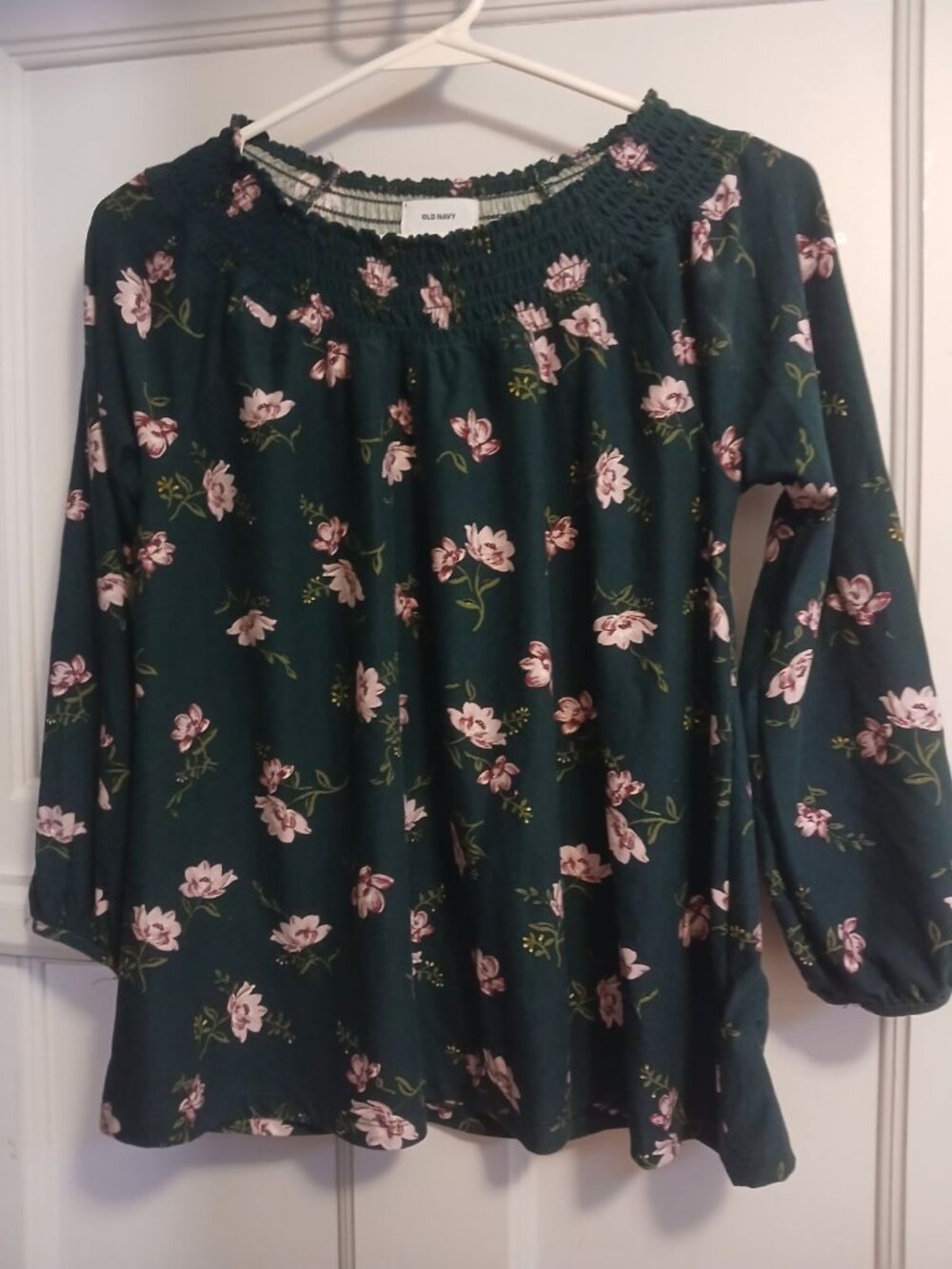 Old Navy L 10/12 Girls Green Long Sleeve Shirt